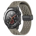 For Huawei Watch 2 20mm Folding Magnetic Clasp Silicone Watch Band(Space Ash)