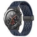For Huawei Watch 2 20mm Folding Magnetic Clasp Silicone Watch Band(Midnight Blue)