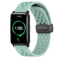 For Honor Watch ES 20mm Folding Magnetic Clasp Silicone Watch Band(Teal)