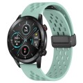 For Honor MagicWatch2 42mm 20mm Folding Magnetic Clasp Silicone Watch Band(Teal)