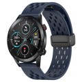 For Honor MagicWatch2 42mm 20mm Folding Magnetic Clasp Silicone Watch Band(Midnight Blue)