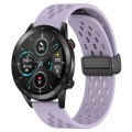 For Honor MagicWatch2 42mm 20mm Folding Magnetic Clasp Silicone Watch Band(Purple)