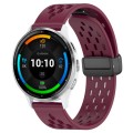 For Garmin Venu 3 22mm Folding Magnetic Clasp Silicone Watch Band(Wine Red)