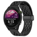 For Garmin Forerunner 255 22mm Folding Magnetic Clasp Silicone Watch Band(Black)