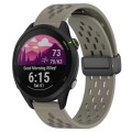 For Garmin Forerunner 255 22mm Folding Magnetic Clasp Silicone Watch Band(Space Ash)
