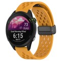 For Garmin Forerunner 255 Music 22mm Folding Magnetic Clasp Silicone Watch Band(Yellow)