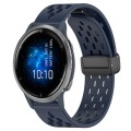 For Garmin Venu 2 22mm Folding Magnetic Clasp Silicone Watch Band(Midnight Blue)