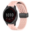 For Garmin Vivoactive 4 22mm Folding Magnetic Clasp Silicone Watch Band(Pink)