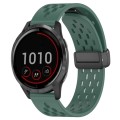 For Garmin Vivoactive 4 22mm Folding Magnetic Clasp Silicone Watch Band(Dark Green)