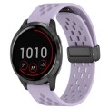 For Garmin Vivoactive 4 22mm Folding Magnetic Clasp Silicone Watch Band(Purple)