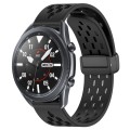 For Samsung Galaxy Watch3 45mm 22mm Folding Magnetic Clasp Silicone Watch Band(Black)