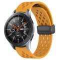 For Samsung Galaxy Watch 46mm 22mm Folding Magnetic Clasp Silicone Watch Band(Yellow)