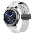 For Samsung Gear S3 Classic 22mm Folding Magnetic Clasp Silicone Watch Band(White)