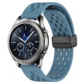For Samsung Gear S3 Classic 22mm Folding Magnetic Clasp Silicone Watch Band(Blue)