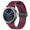 For Samsung Gear S3 Classic 22mm Folding Magnetic Clasp Silicone Watch Band(Wine Red)