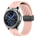For Samsung Gear S3 Classic 22mm Folding Magnetic Clasp Silicone Watch Band(Pink)