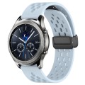 For Samsung Gear S3 Classic 22mm Folding Magnetic Clasp Silicone Watch Band(Light Blue)