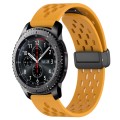 For Samsung Gear S3 Frontier 22mm Folding Magnetic Clasp Silicone Watch Band(Yellow)