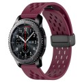 For Samsung Gear S3 Frontier 22mm Folding Magnetic Clasp Silicone Watch Band(Wine Red)