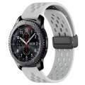 For Samsung Gear S3 Frontier 22mm Folding Magnetic Clasp Silicone Watch Band(Light Grey)