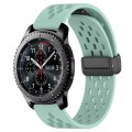 For Samsung Gear S3 Frontier 22mm Folding Magnetic Clasp Silicone Watch Band(Teal)