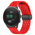 For SUUNTO 5 Peak 22mm Folding Magnetic Clasp Silicone Watch Band(Red)