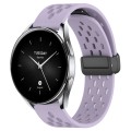 For Xiaomi Watch S2 42mm 22mm Folding Magnetic Clasp Silicone Watch Band(Purple)