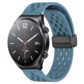 For Xiaomi MI Watch S1 22mm Folding Magnetic Clasp Silicone Watch Band(Blue)