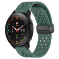 For Xiaomi MI Watch S1 Pro 22mm Folding Magnetic Clasp Silicone Watch Band(Dark Green)