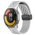 For Xiaomi MI Watch Color 2 22mm Folding Magnetic Clasp Silicone Watch Band(Light Grey)