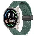 For Xiaomi MI Watch Sport 22mm Folding Magnetic Clasp Silicone Watch Band(Dark Green)