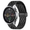 For Xiaomi MI Watch Color 22mm Folding Magnetic Clasp Silicone Watch Band(Black)