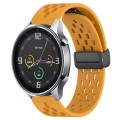 For Xiaomi MI Watch Color 22mm Folding Magnetic Clasp Silicone Watch Band(Yellow)