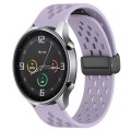 For Xiaomi MI Watch Color 22mm Folding Magnetic Clasp Silicone Watch Band(Purple)