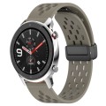 For Amazfit GTR 4 22mm Folding Magnetic Clasp Silicone Watch Band(Space Ash)
