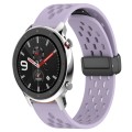 For Amazfit GTR 4 22mm Folding Magnetic Clasp Silicone Watch Band(Purple)