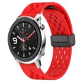 For Amazfit GTR 4 Pro 22mm Folding Magnetic Clasp Silicone Watch Band(Red)