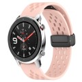For Amazfit GTR 4 Pro 22mm Folding Magnetic Clasp Silicone Watch Band(Pink)