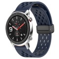 For Amazfit GTR 4 Pro 22mm Folding Magnetic Clasp Silicone Watch Band(Midnight Blue)