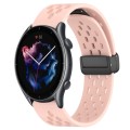 For Amazfit GTR 3 22mm Folding Magnetic Clasp Silicone Watch Band(Pink)