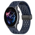For Amazfit GTR 3 22mm Folding Magnetic Clasp Silicone Watch Band(Midnight Blue)