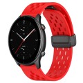For Amazfit GTR 2e 22mm Folding Magnetic Clasp Silicone Watch Band(Red)