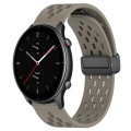 For Amazfit GTR 2e 22mm Folding Magnetic Clasp Silicone Watch Band(Space Ash)