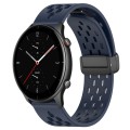 For Amazfit GTR 2e 22mm Folding Magnetic Clasp Silicone Watch Band(Midnight Blue)