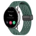 For Amazfit GTR 2 22mm Folding Magnetic Clasp Silicone Watch Band(Dark Green)