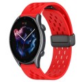 For Amazfit 3 22mm Folding Magnetic Clasp Silicone Watch Band(Red)