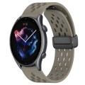 For Amazfit 3 22mm Folding Magnetic Clasp Silicone Watch Band(Space Ash)