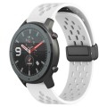 For Amazfit GTR 47mm 22mm Folding Magnetic Clasp Silicone Watch Band(White)