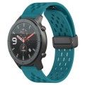 For Amazfit GTR 47mm 22mm Folding Magnetic Clasp Silicone Watch Band(Hidden Green)