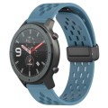 For Amazfit GTR 47mm 22mm Folding Magnetic Clasp Silicone Watch Band(Blue)